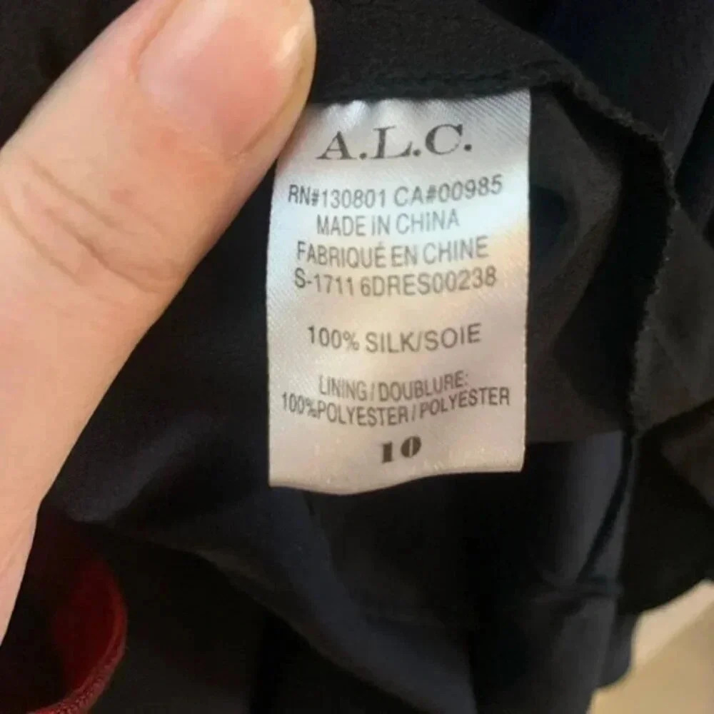 A.L.C. Cannon Draped-sleeves Silk Mini Dress In Midnight 10 - Picture 4 of 14